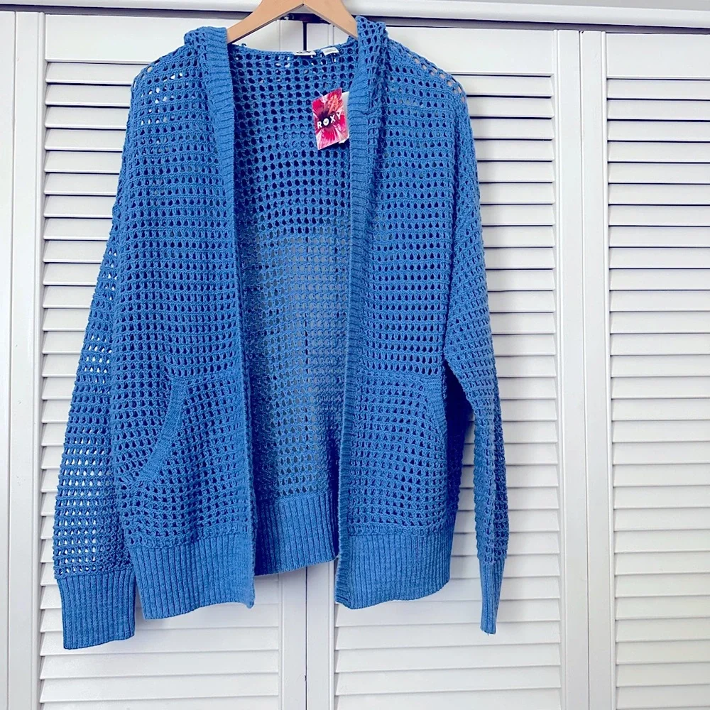 Roxy Blue Knit Sweater NWT - Picture 4 of 9
